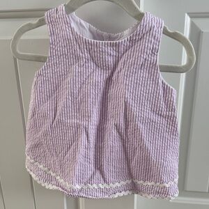 Ruffle Butts Purple Striped Kids Swing top and shorts